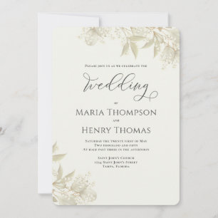 Invitación Elegante vegetación Sage Green Floral Foliage Simp