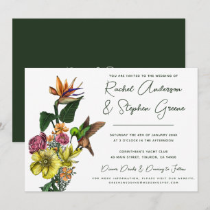 Invitación Elegante vegetación tropical floral Boda en verano