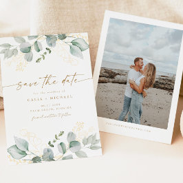 Invitación Elegante vegetación y Boda de Oro Salven la Fecha