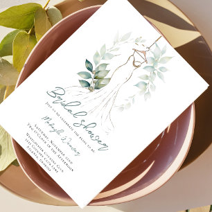 Invitación Elegante vegetación y ducha de Boda con ducha de n