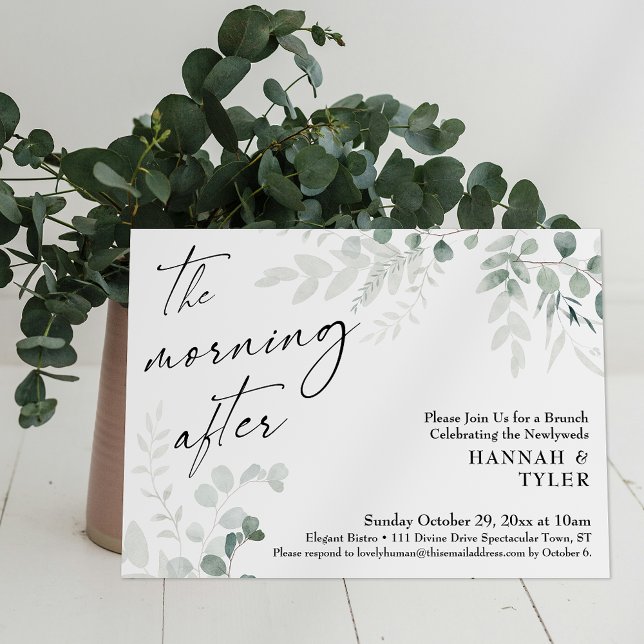 Invitación Elegante vegetación y escritura de la mañana sigui (Subido por el creador)