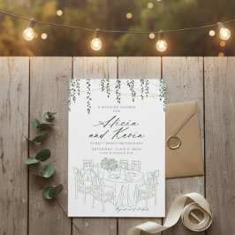 Invitación Elegante Vegetación y Luces de Cuerda Despedida de