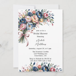 Invitación Elegante Vela Floral Para Ducha Bridal