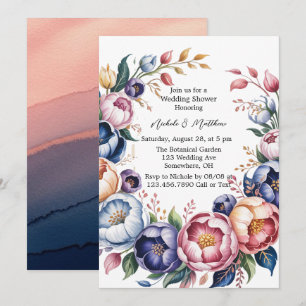 Invitación Elegante Vela Floral Para Ducha De Boda