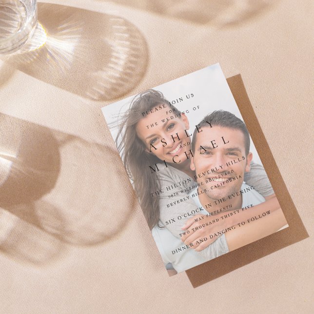 Invitación Elegante Vellum de lujo 3 Foto Boda blanco negro (Your Dream Wedding Awaits! Invite in Style 🌹💒 [Customize Your Invite])
