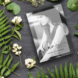 Invitación Elegante Vellum Efecto Quinceañera Sofisticado