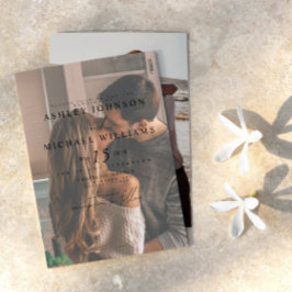 Invitación Elegante Vellum Overlay 2 Photo Boda