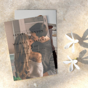 Invitación Elegante Vellum Overlay 2 Photo Boda