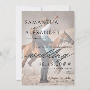 Invitación Elegante Vellum Overlay Minimalista 2 Photo Boda