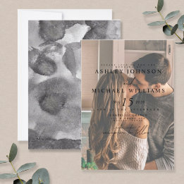 Invitación Elegante Vellum Overlay Watercolor Boda de fotogra