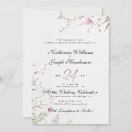 INVITACIÓN ELEGANTE VELOCIDAD Y BODA DE FLORES DE COLOR DE AG