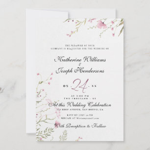 INVITACIÓN ELEGANTE VELOCIDAD Y BODA DE FLORES DE COLOR DE AG