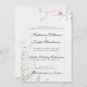 INVITACIÓN ELEGANTE VELOCIDAD Y BODA DE FLORES DE COLOR DE AG