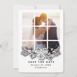 Invitación Elegante ventana con imagen de boda Guardar la fec