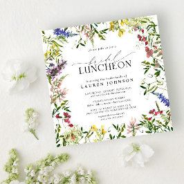 Invitación Elegante Verano Bridal Luncheon Floral Flor silves
