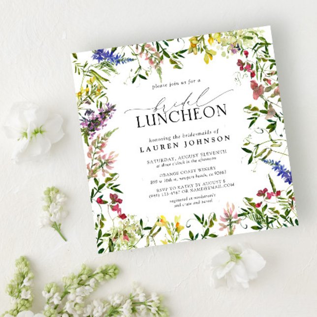 Invitación Elegante Verano Bridal Luncheon Floral Flor silves (Subido por el creador)