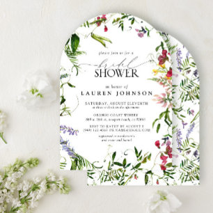 Invitación Elegante Verano Flor de Flor Silvestre Agua Ducha 