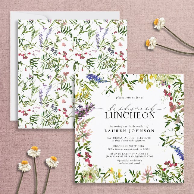 Invitación Elegante verano Flor silvestre Floral Bridal Lunch (Subido por el creador)