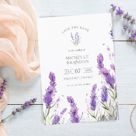 Invitación Elegante verano violeta morado de lavanda de flore