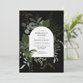 Invitación Elegante verde Boda negro Ensayo de cena
