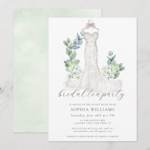 Invitación Elegante verde Boda vestido Bridal Tea Fiesta