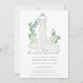 Invitación Elegante verde Boda vestido brunch de novia