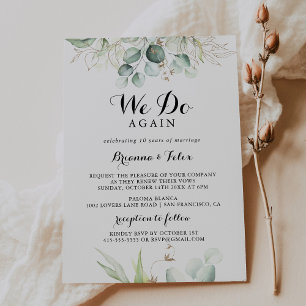 Invitación Elegante verde de oro que volvemos a prometer reno