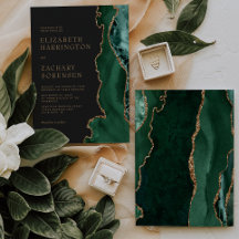 Elegante Verde Esmeralda Agata Boda de Oro
