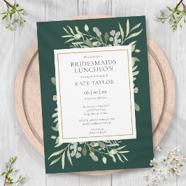 Invitación Elegante verde Esmeralda Bridesmaids Luncheon