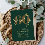 Invitación Elegante verde esmeralda moderno 60 cumpleaños<br><div class="desc">Elegante Invitación de cumpleaños número 60 del Modern Emerald Green. Presenta caligrafía de escritura minimalista y tipografía audaz.</div>
