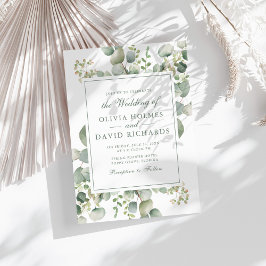 Invitación Elegante Verde Eucalipto Botánico Boda