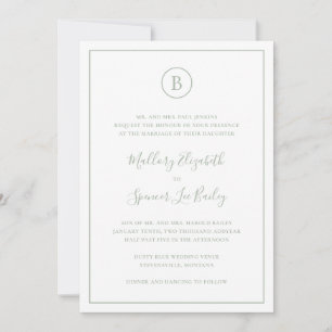 Invitación Elegante Verde Masaje Tradicional Todo En Un Boda