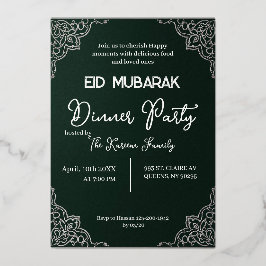 Invitación elegante verde oscuro EID MUBARAK