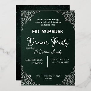 Invitación elegante verde oscuro EID MUBARAK