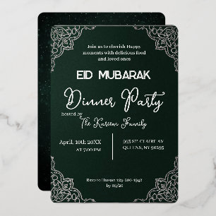 Invitación elegante verde oscuro EID MUBARAK