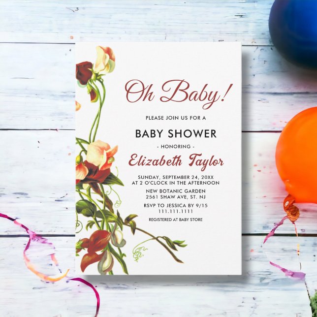 Invitación Elegante verde Rosas rústicos Baby Shower floral (Subido por el creador)