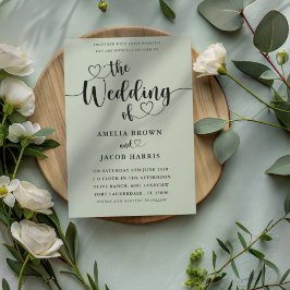Invitación Elegante Verde Salvia La Boda de
