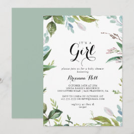 Invitación Elegante verde tropical tropical es un Baby Shower