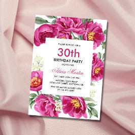 Invitación Elegante verde violeta roja 30 cumpleaños