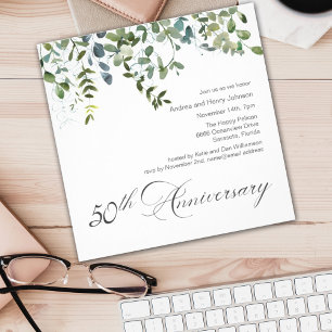 Invitación Elegante Verdor 50 Aniversario de Bodas
