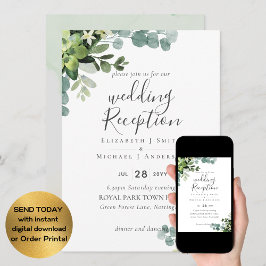 Invitación Elegante Verdor Boda La RECEPCIÓN Sólo En