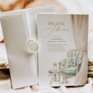 Invitación Elegante Verdor Ducha Bridal Mediterránea