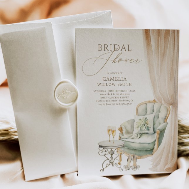 Invitación Elegante Verdor Ducha Bridal Mediterránea (Subido por el creador)
