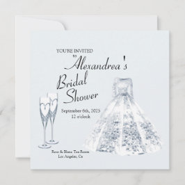 Invitación Elegante vestido de novia Champaign Flute Bridal