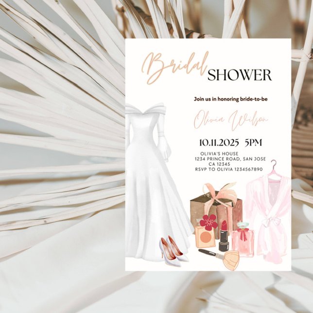 Invitación Elegante vestido de novia Fiesta de ducha de novia (Subido por el creador)