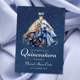 Invitación Elegante Vestido De Quinceanera