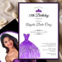 Elegante vestido morado debut cumpleaños 18