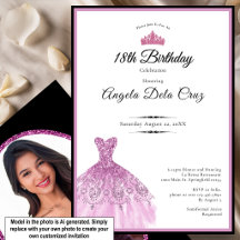 Elegante vestido rosa debut de 18 cumpleaños