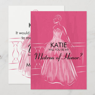 Invitación Elegante vestido, serás mi señoría de la carta de