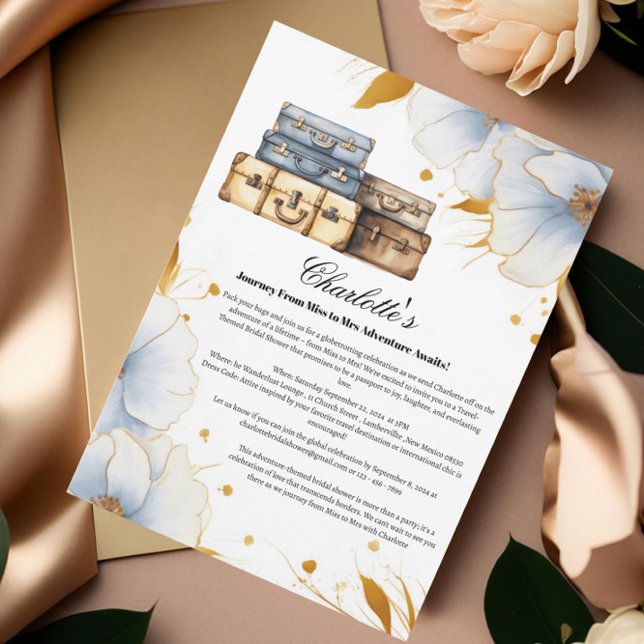 Invitación Elegante Viajando De Miss A Sra. Bridal Shower (Subido por el creador)